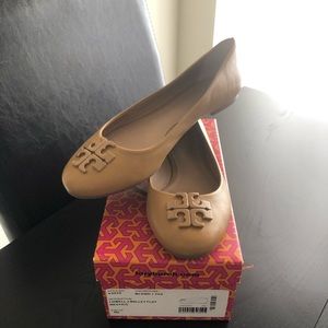 Tory Burch Lowell 2 Leather Ballet Flats; with box